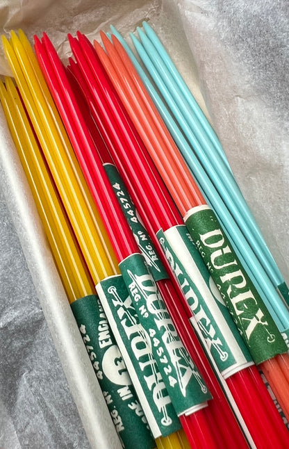 Box of 12 Sets of 4 Double Pointed Gauge 13 DUREX Casein KNITTING NEEDLES - 10" or 12" Long