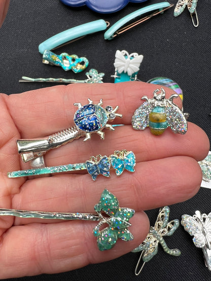 26 Vintage Blue Hair Accessories