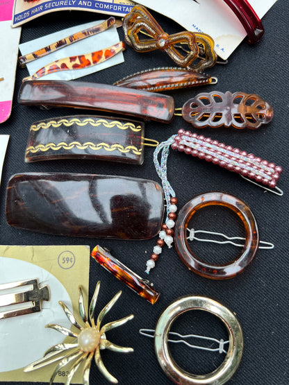 18 Gold, Tortoiseshell & Brown Hair Accessories