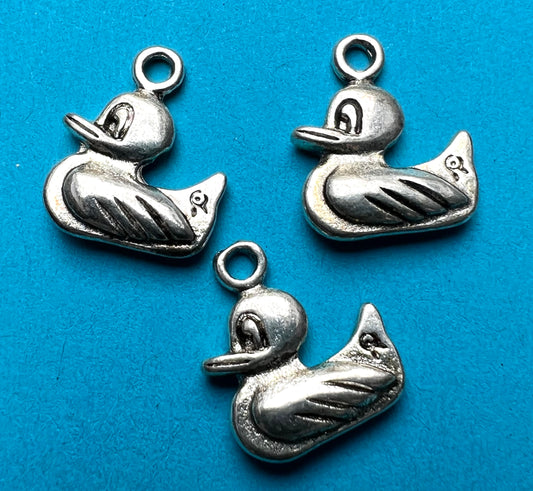 3 Happy Duck Charms - 1.8cm wide
