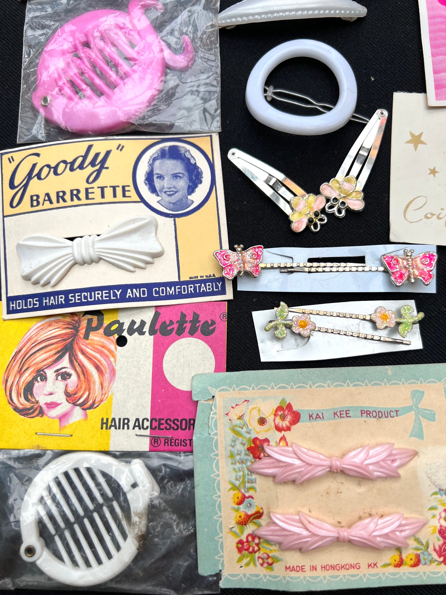 25 Pink, Yellow & White Vintage Hair Accessories