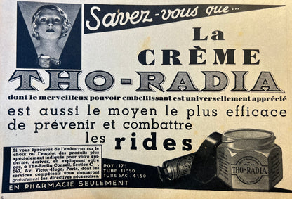 4th February 1938 French MARIE CLAIRE incl Radioactive Tho-Radia Advert.
