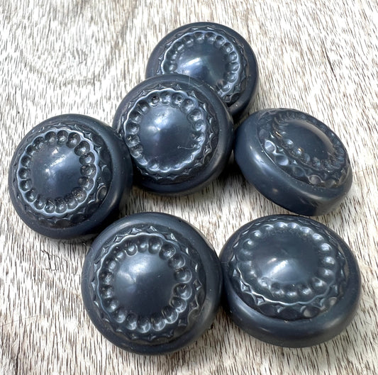 6 or 24 Very Dark Grey 1.7cm Vintage Buttons