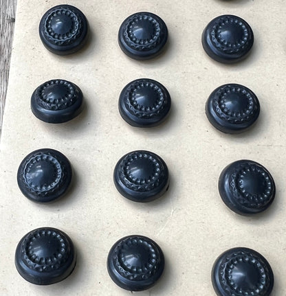 6 or 24 Very Dark Grey 1.7cm Vintage Buttons