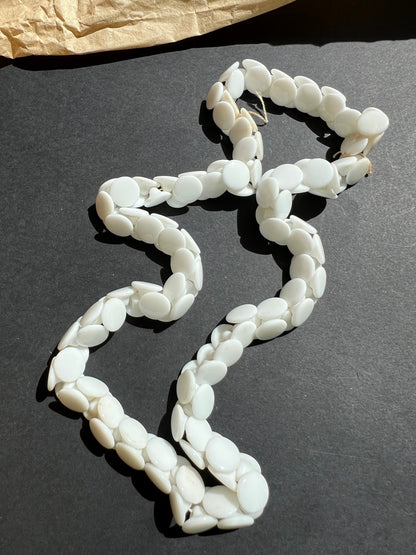 A String of 144 Vintage Czechoslovakian White Glass 1cm Buttons