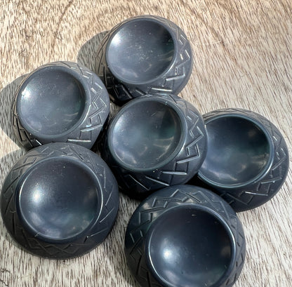 6 Attractive Mid Century 2cm Buttons - Dark Grey or Brown.