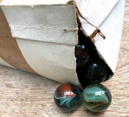 10 Vintage Glass Marbles