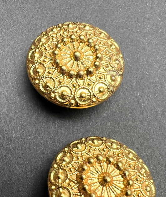 2.4cm Decorative Shiny Gold Tone Metal Button