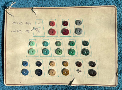 Vintage Sample Display Card of 27 Mid Century Lucite Buttons