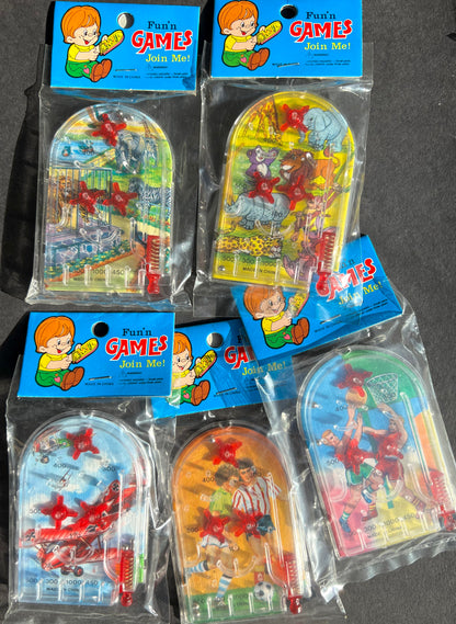 1970s Pinball Games Space, Football, Basketball, Red Baron, Zoo