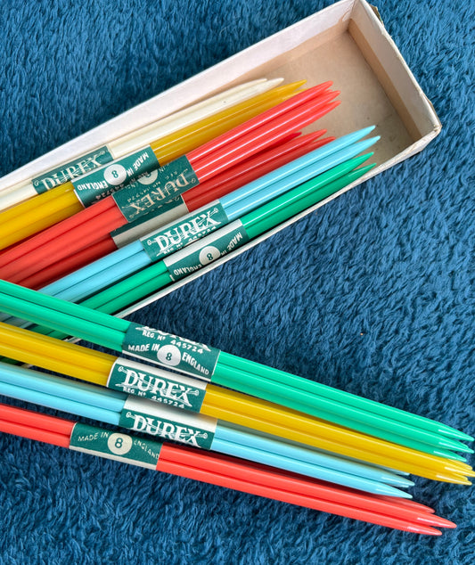Box of 12 DUREX Gauge 8,  12" Double Pointed Knitting Needle Sets