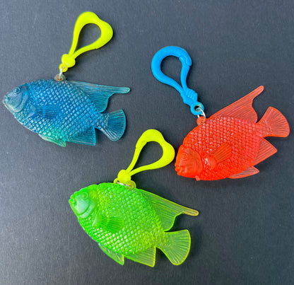 Realistically Neon  Rubber Fish Keyrings.