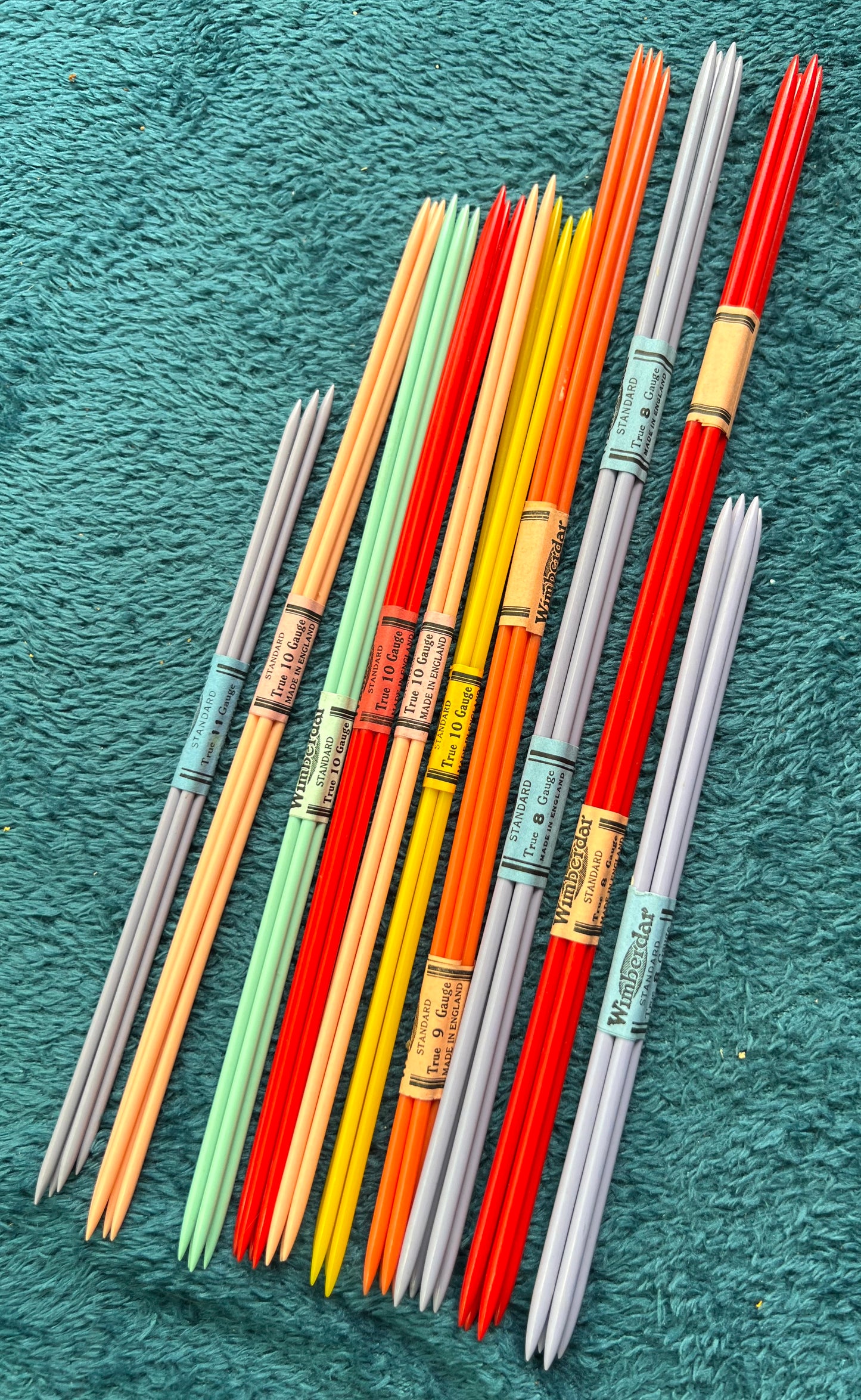 10 Double Pointed Needle Sets-  Vintage Wimberdar 10" + 12" Knitting Needles Gauges 8. 9, 10 and 11