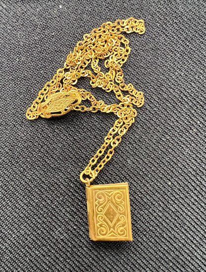 Tiny 1.4cm Vintage Locket containing The Lords Prayer