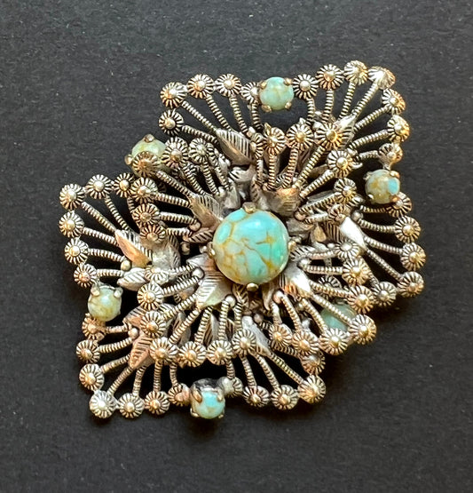 Sweet Vintage Blue Brooch