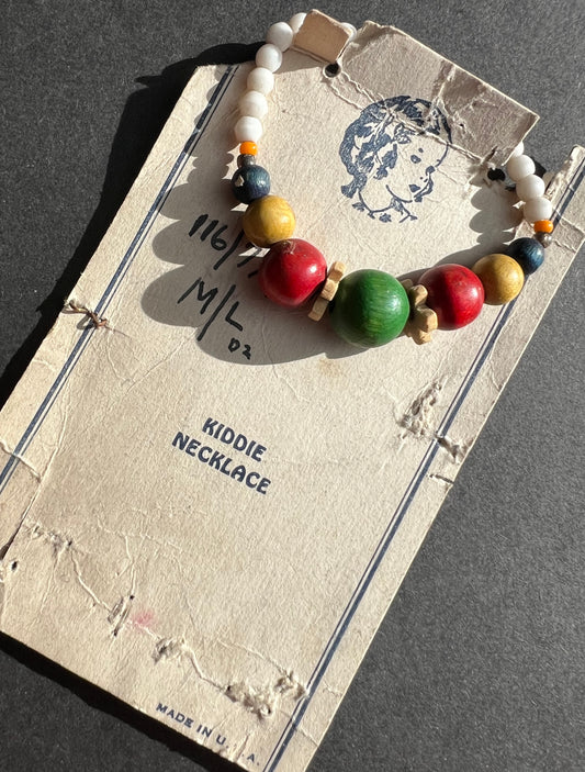 1940s Wood & Glass Childs Bracelet