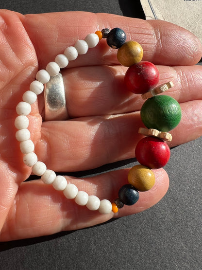 1940s Wood & Glass Childs Bracelet
