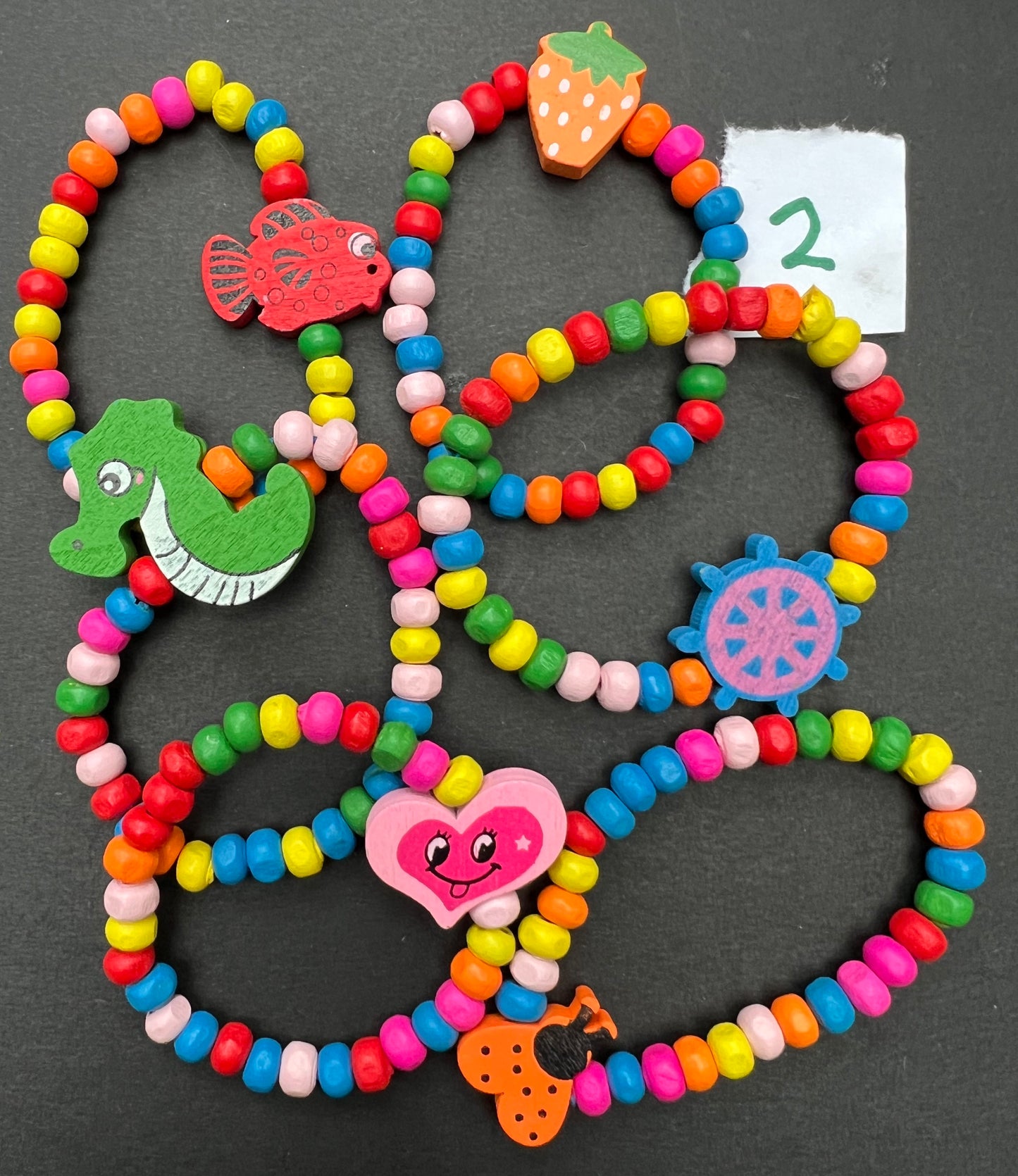 6 Colourful Kids Wooden Bracelets