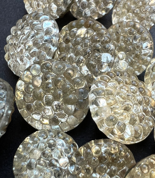 1930s Moulded Glass 1.5cm or 1.2cm  Buttons - Like Sparkly Jellies