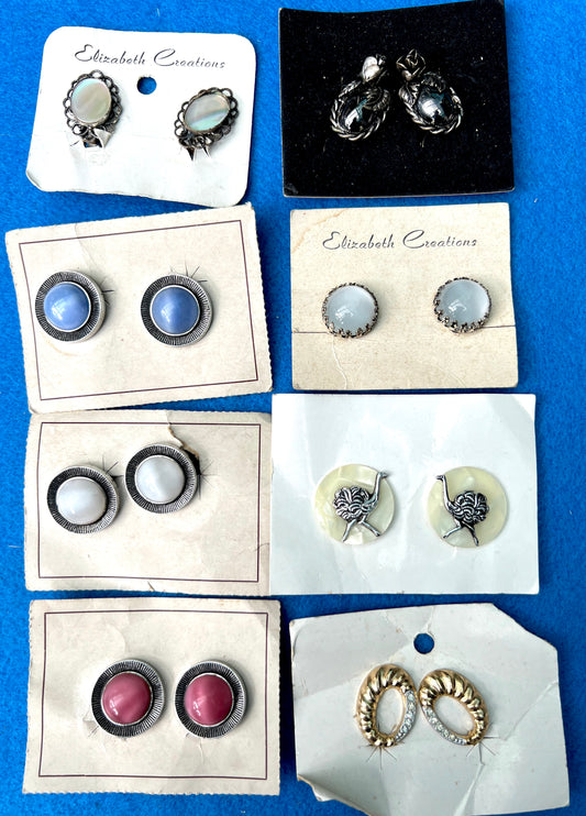 8 Pairs of 1940s/50s Clip On Earrings