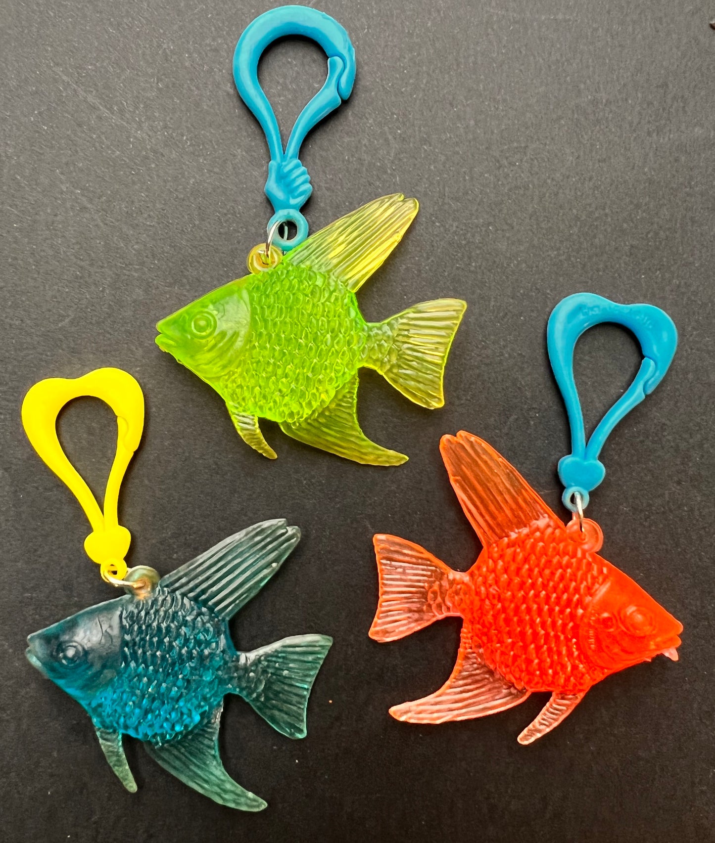 Realistically Neon  Rubber Fish Keyrings.