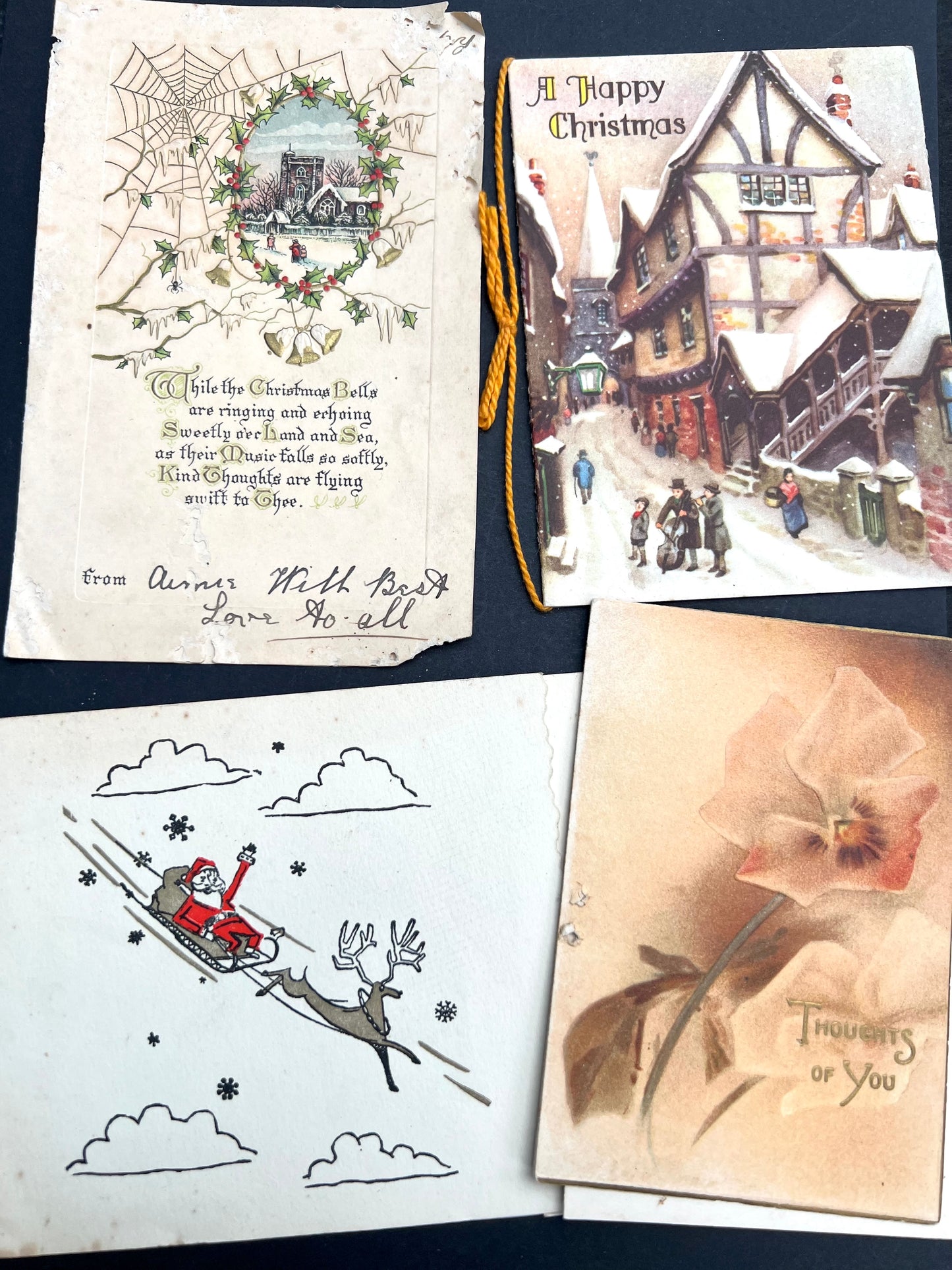 10 Early 20th C Christmas Cards incl. Masonic