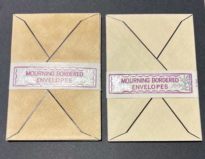 Vintage Boxes of Mourning Stationery.