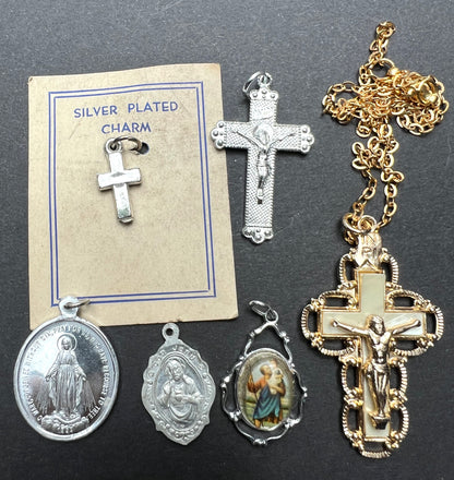 10 Pieces of Vintage Catholic Jewellery Making Items