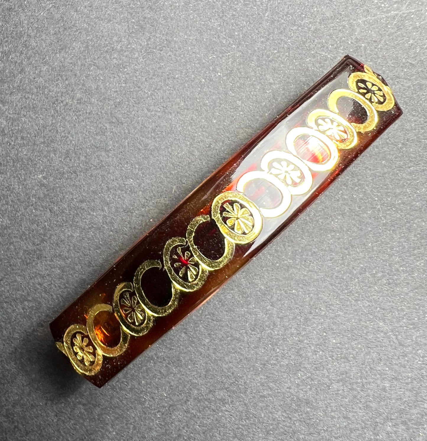 Gloriously Deco French Tortoiseshell  + Gold French Lucite Hair Clips