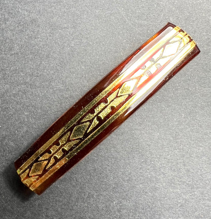 Gloriously Deco French Tortoiseshell  + Gold French Lucite Hair Clips