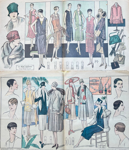 4 French Le Petit Echo de la Mode Magazines from January 1927 - Damaged Covers