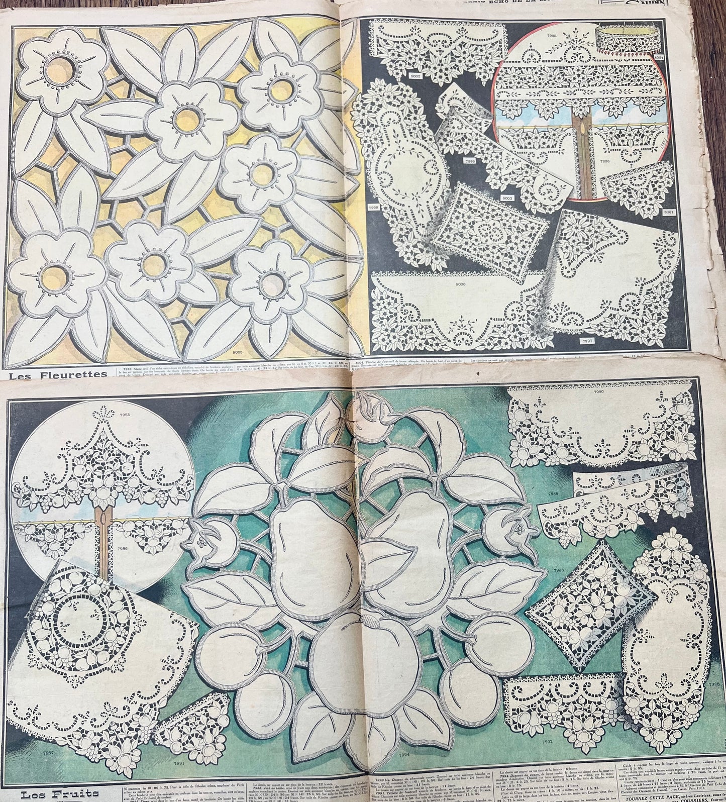 4 French Le Petit Echo de la Mode Magazines from January 1927 - Damaged Covers