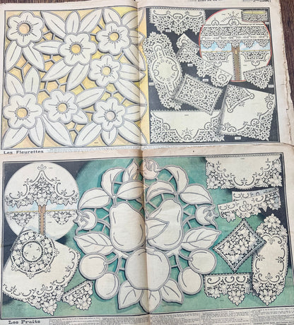 4 French Le Petit Echo de la Mode Magazines from January 1927 - Damaged Covers