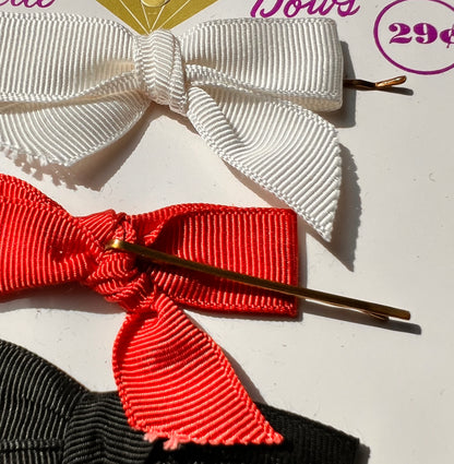 1950s Display Card of 3 Hair Bows.