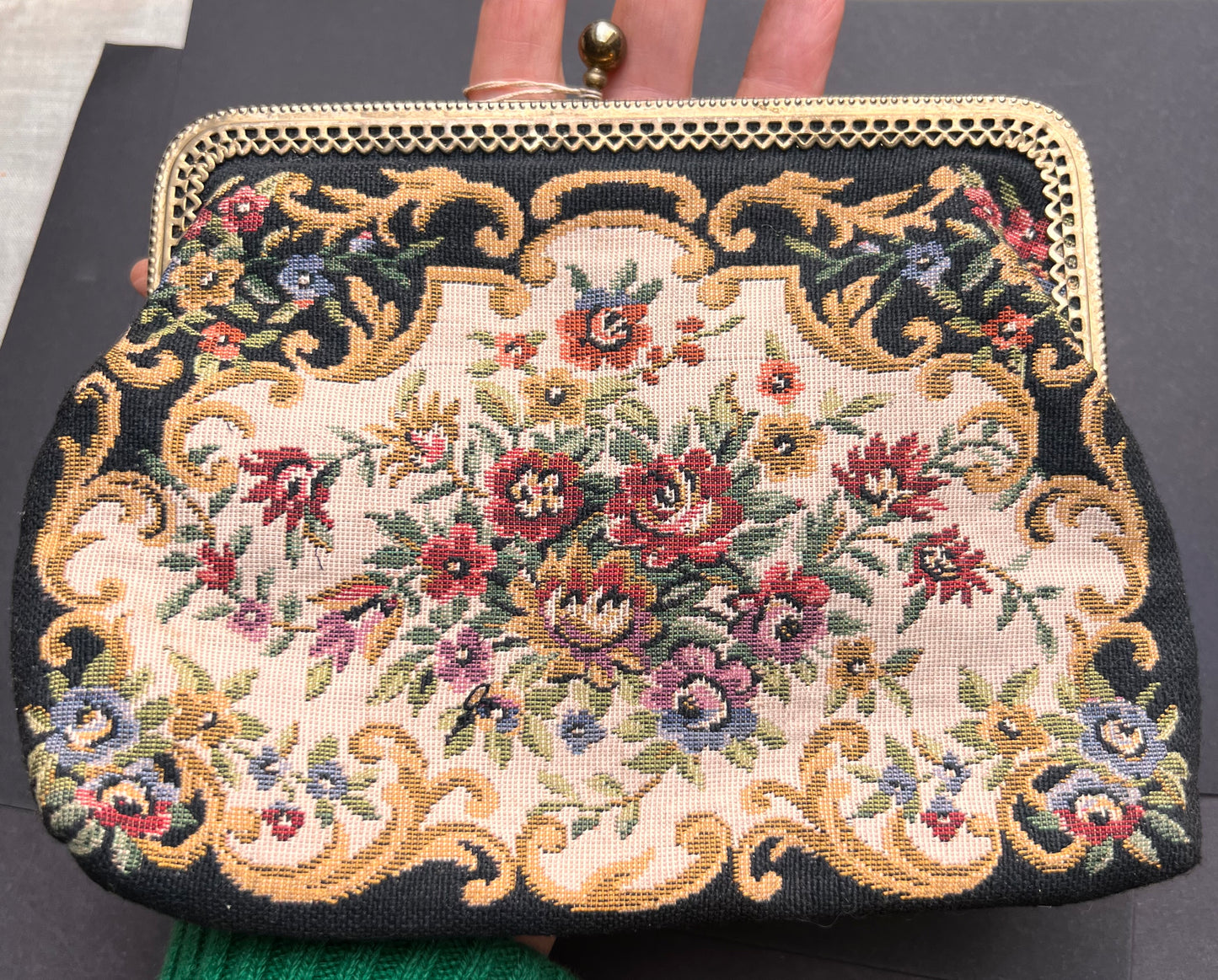 Never Used Vintage Fabric Clutch or Handbag (Missing Clip to Close it)