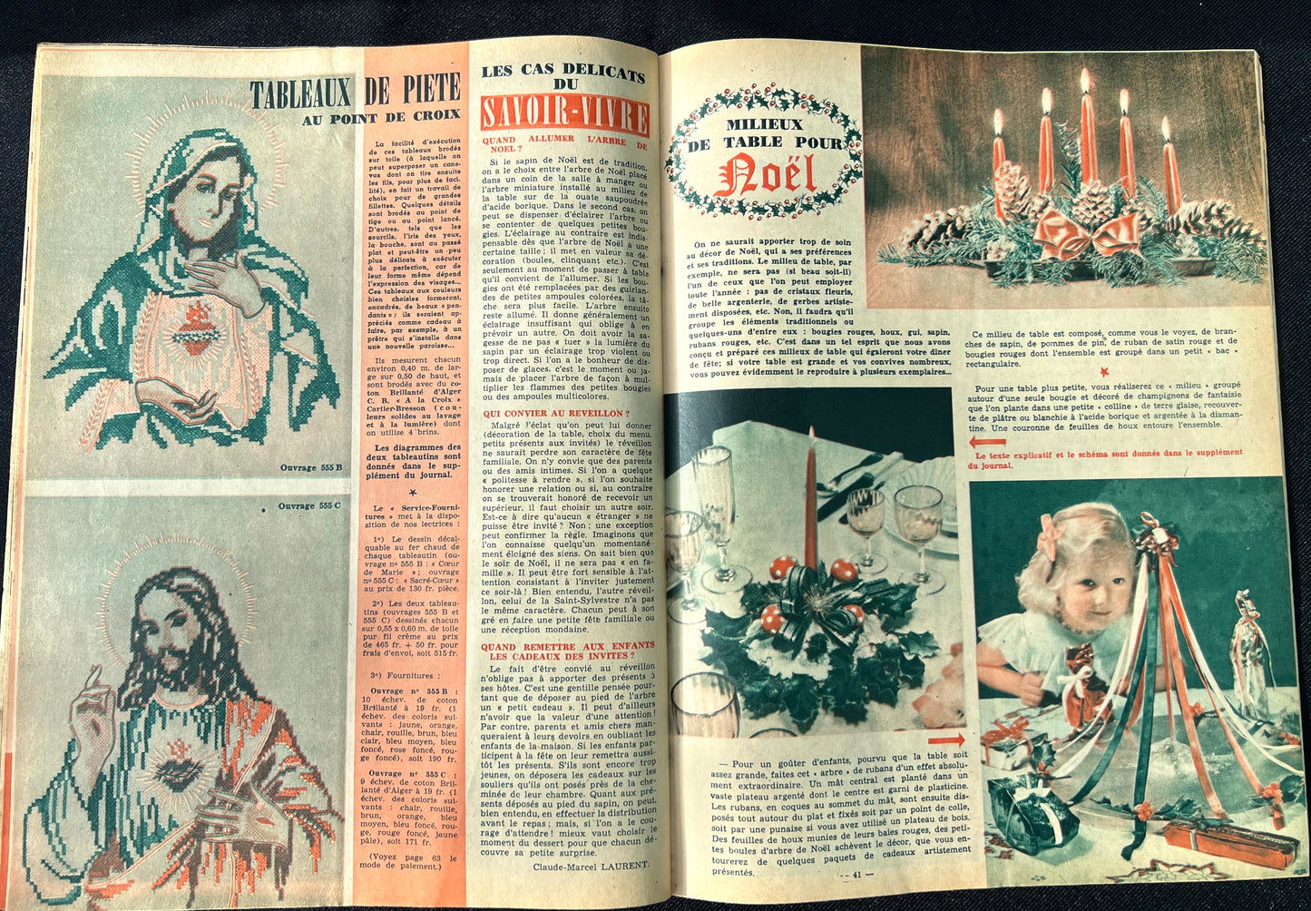 22nd December 1955 French Women's Magazine Femmes d'Aujourd'hui with Christmas Ideas.