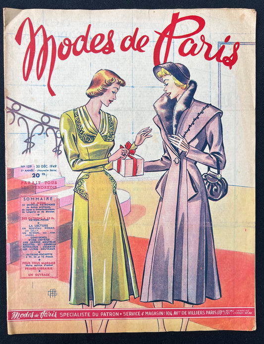 December 1949 Christmas Edition of French Fashion Paper Modes de Paris