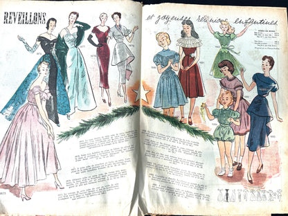 Delightful Christmas Scenes in December 1947 and 1949 French Petit Echo de la Mode