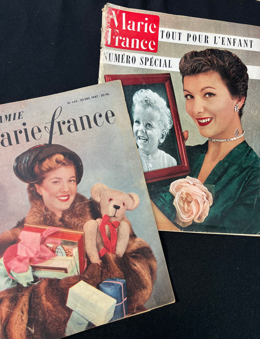 December 1947 and 1951 Issues of French Fashion Paper Marie France