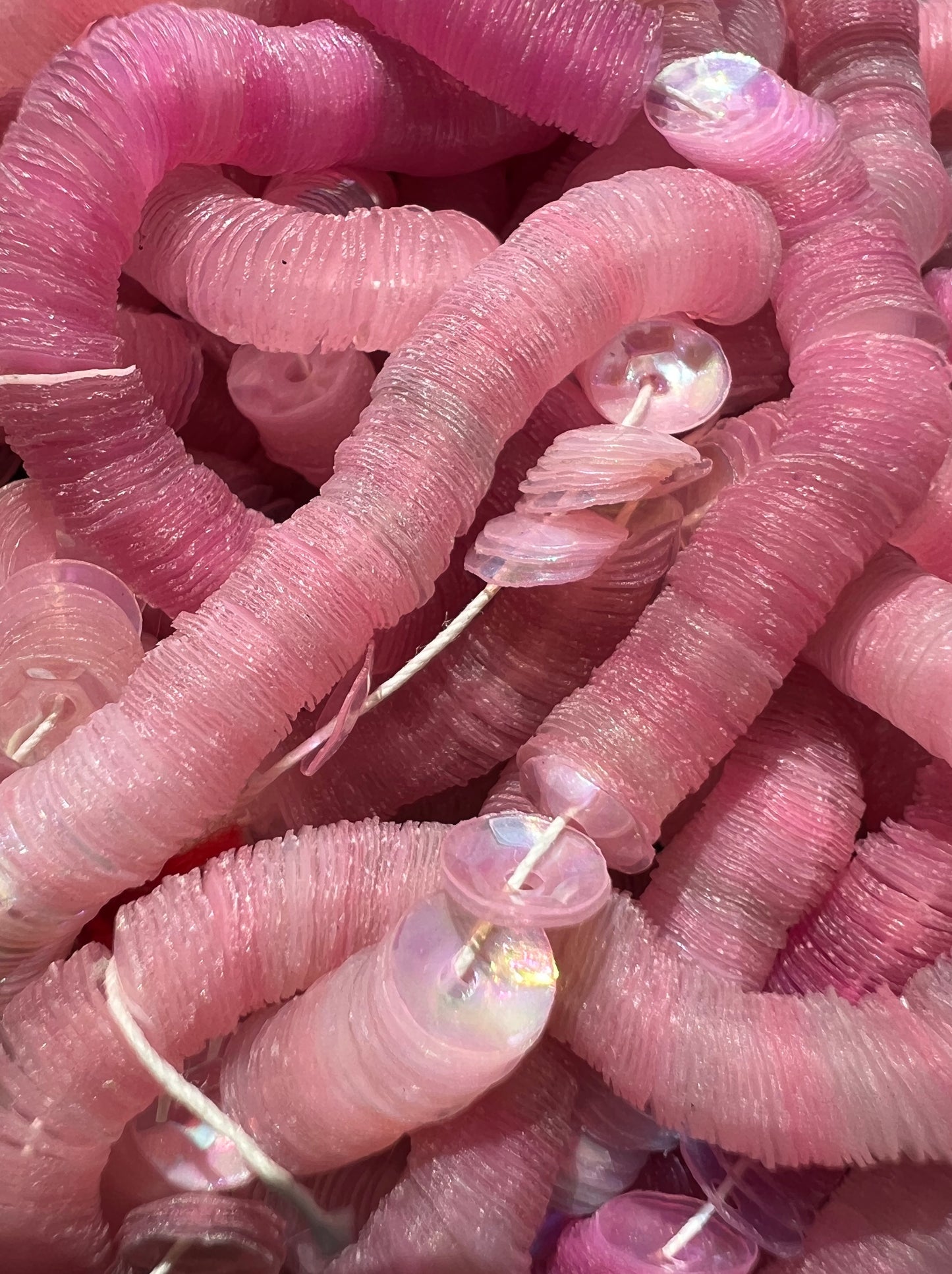 1940s/50s Approx 9000 Shimmery Pearly Pink Faceted Tiny 5mm Sequins