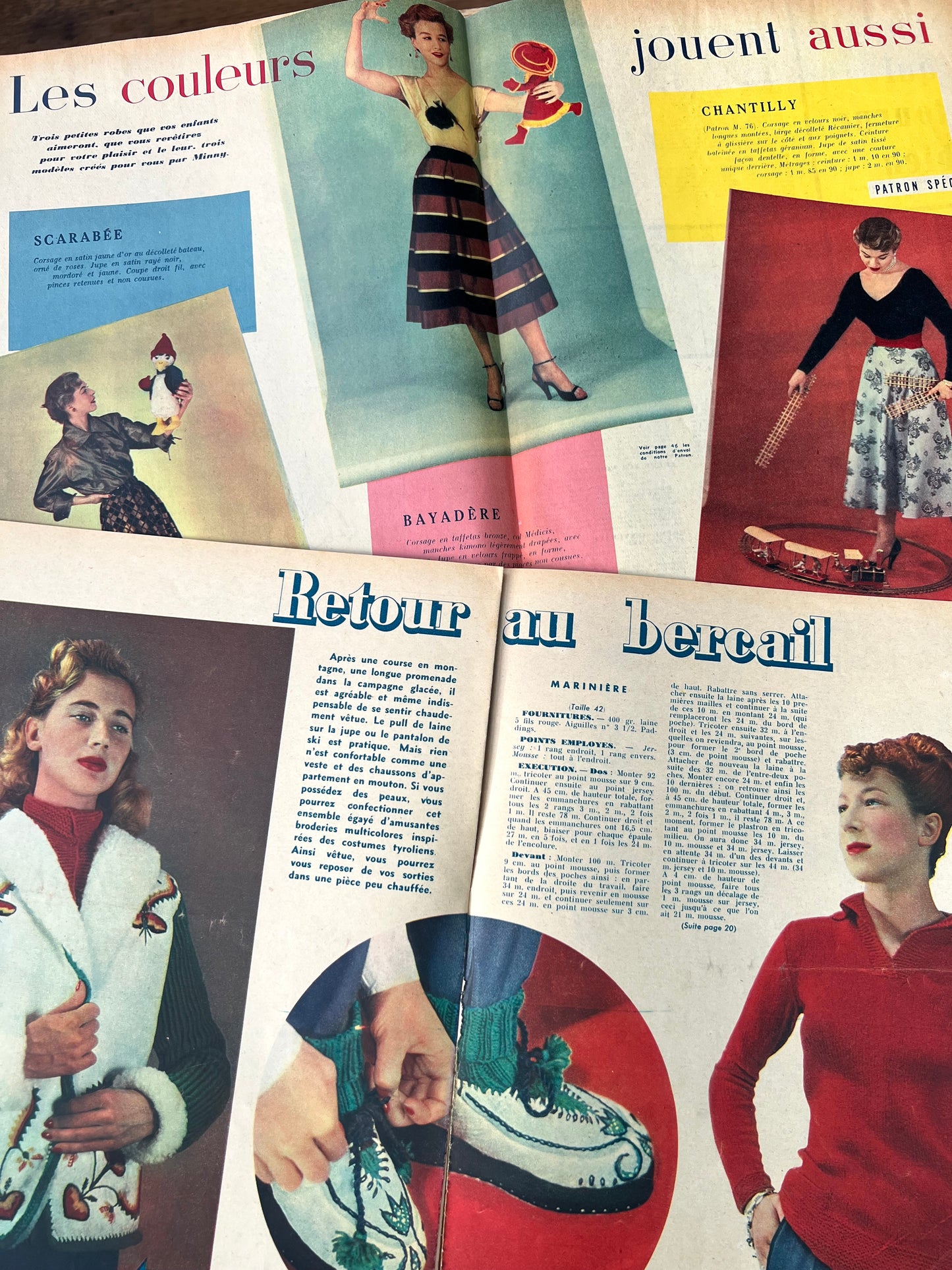 December 1947 and 1951 Issues of French Fashion Paper Marie France