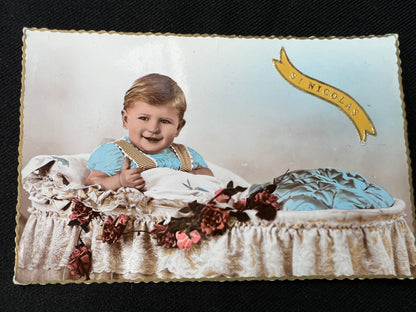 2 French St Nicholas Christmas Postcards