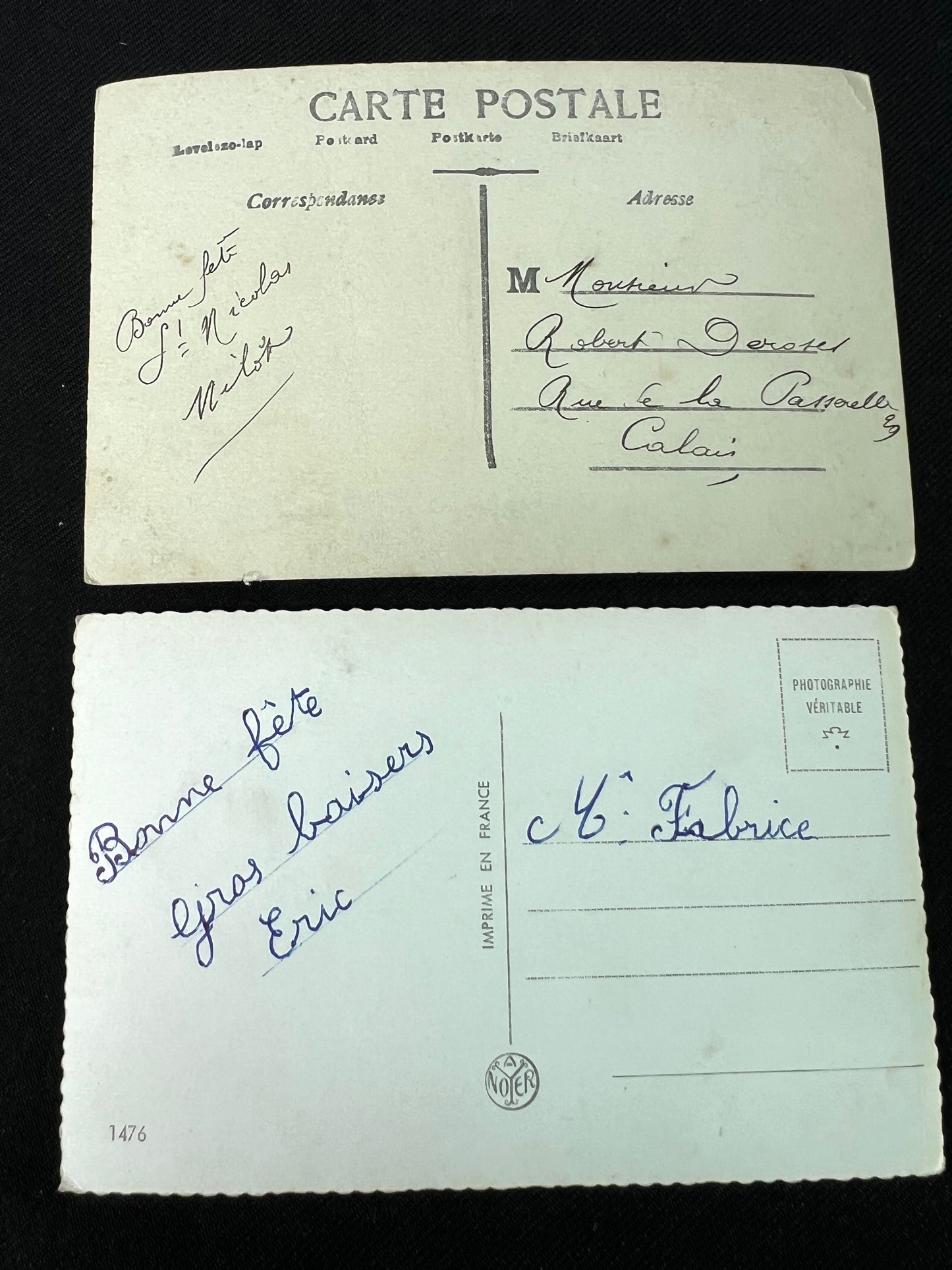 2 French St Nicholas Christmas Postcards