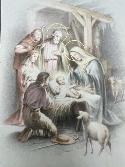 2  French Nativity Scene Christmas Postcards