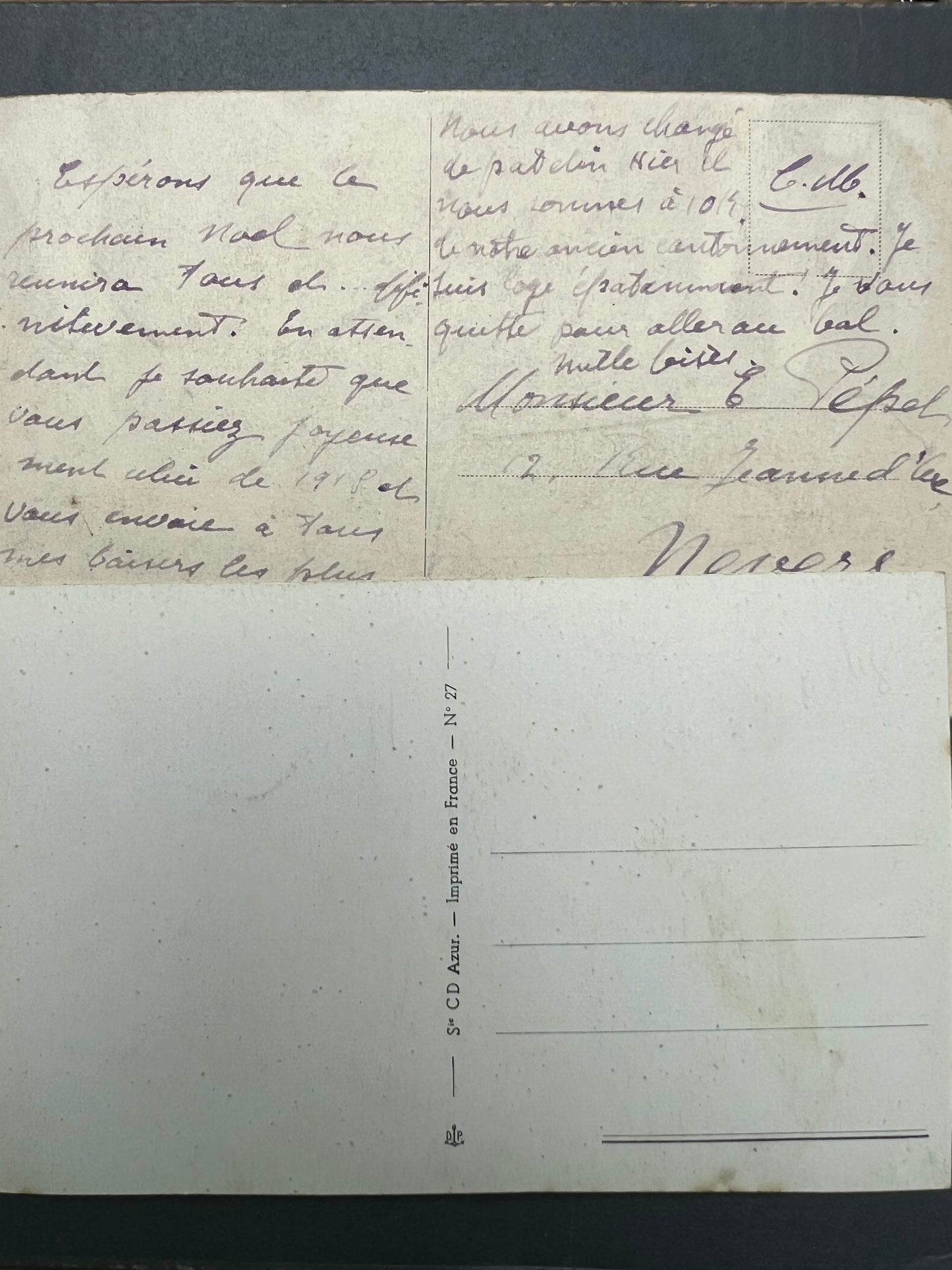 2  French Nativity Scene Christmas Postcards