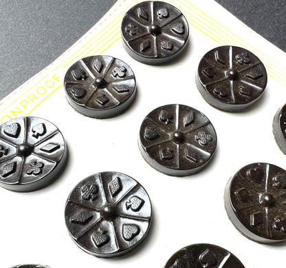 12 ACE Vintage Bakelite Playing Card Buttons - Made in England - Choice of Colours