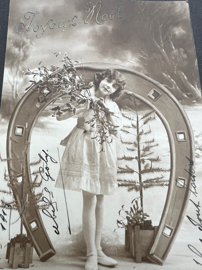 1913 French Postcard ..Good Luck & Happy Christmas !