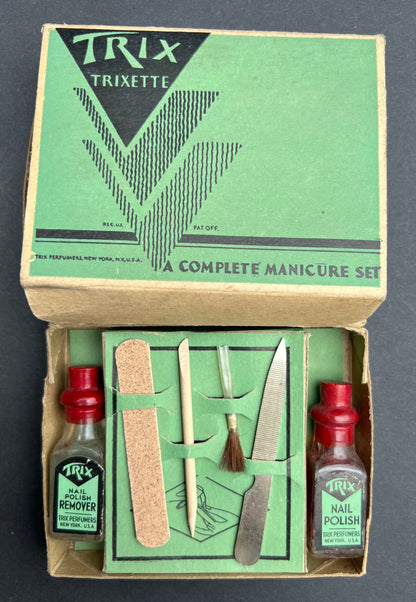 1920s Manicure Set in Cardboard Box TRIX U.S.A