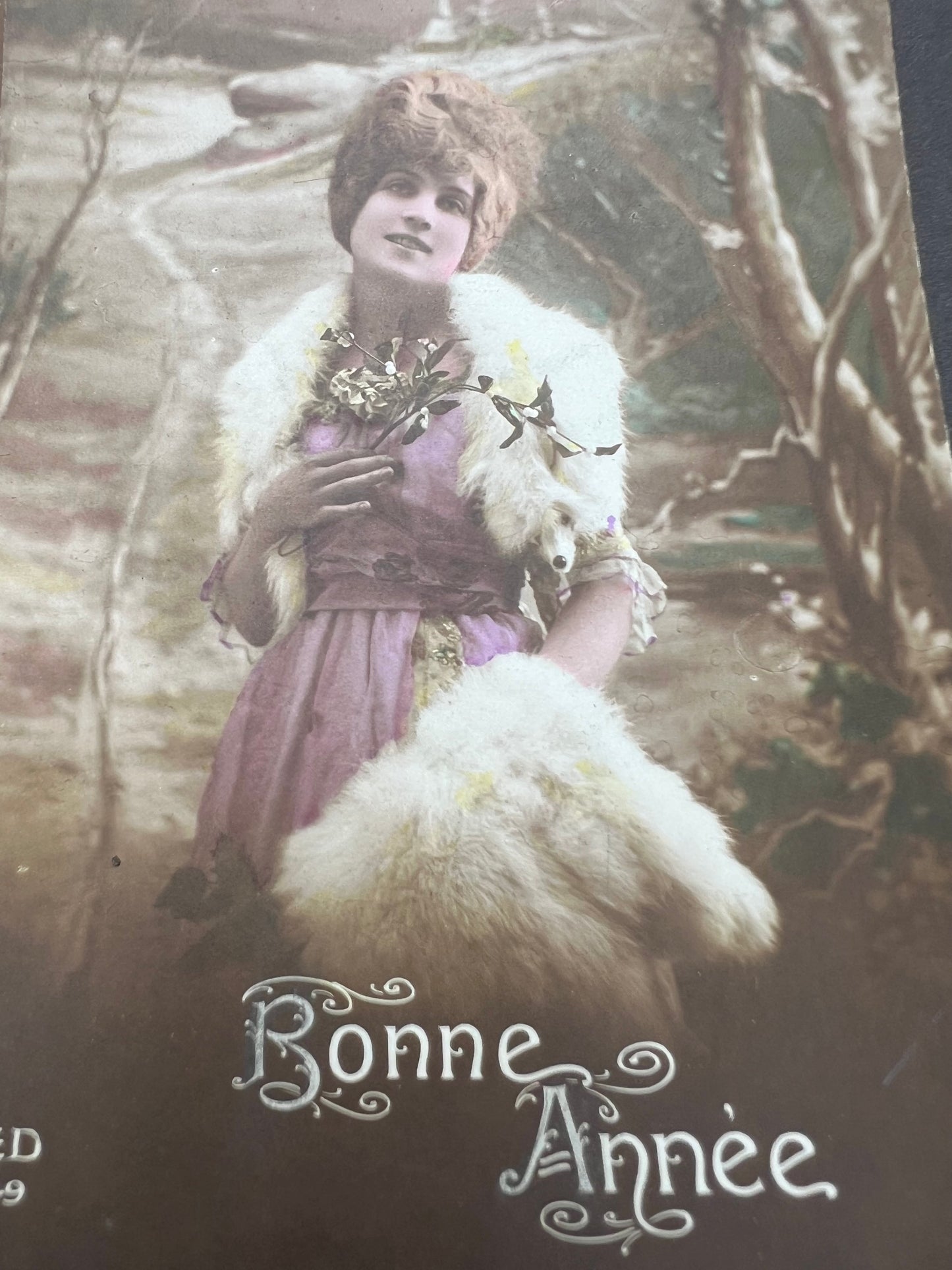 4 French Christmas Postcards sent in 1918 & 1920