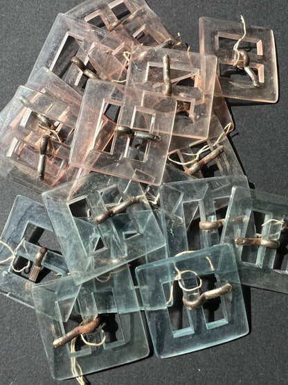 Job Lot of 19 Little Lucite Square Buckles